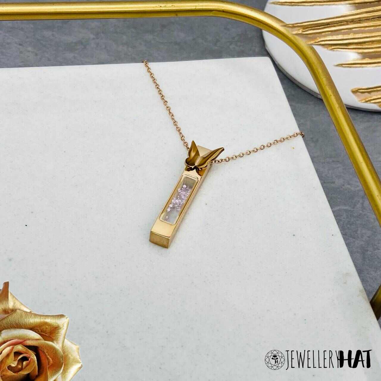 Rose Chain Gold | Rose Gold Plated Necklace for Women | Artificial Jewellery