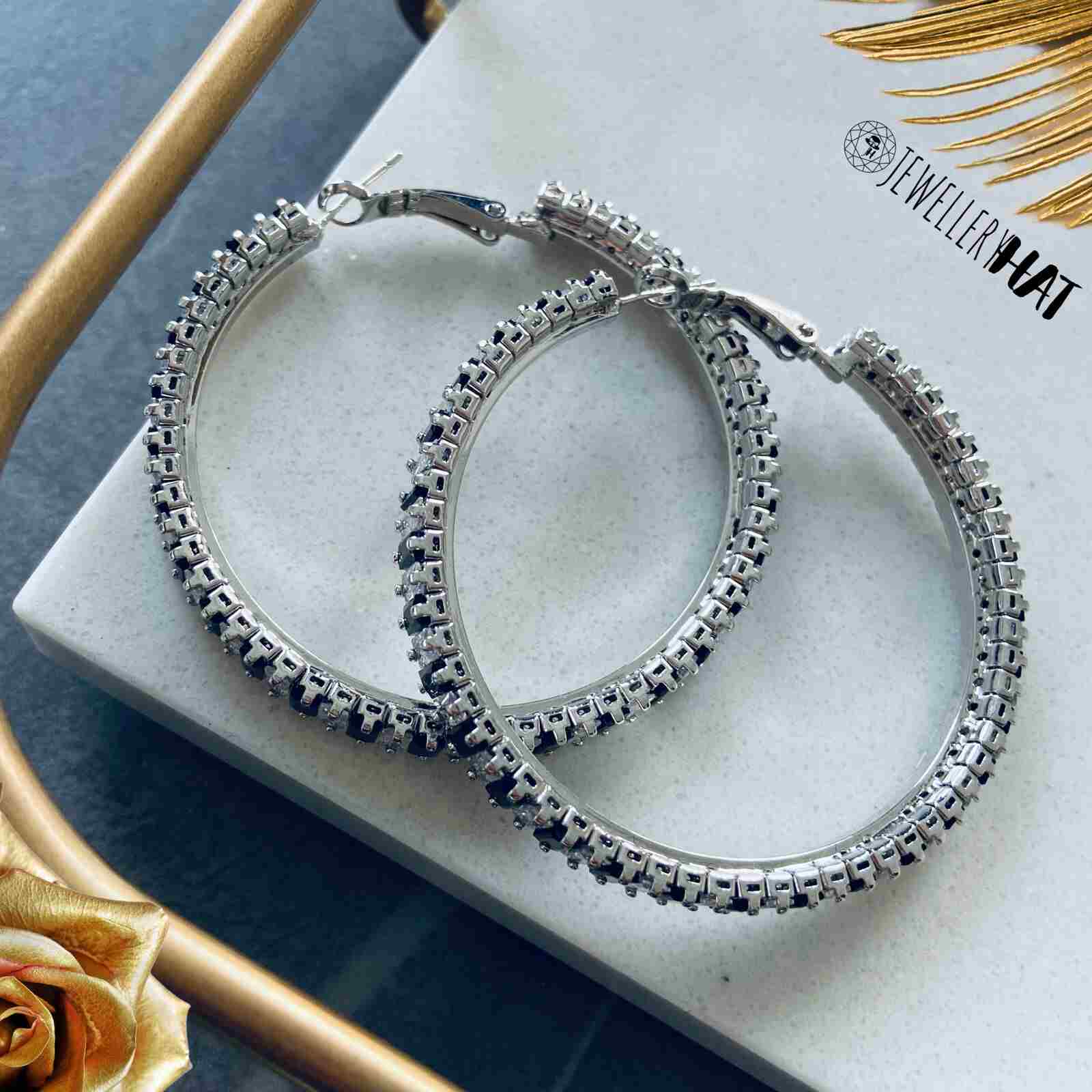 Silver Ear Hoops