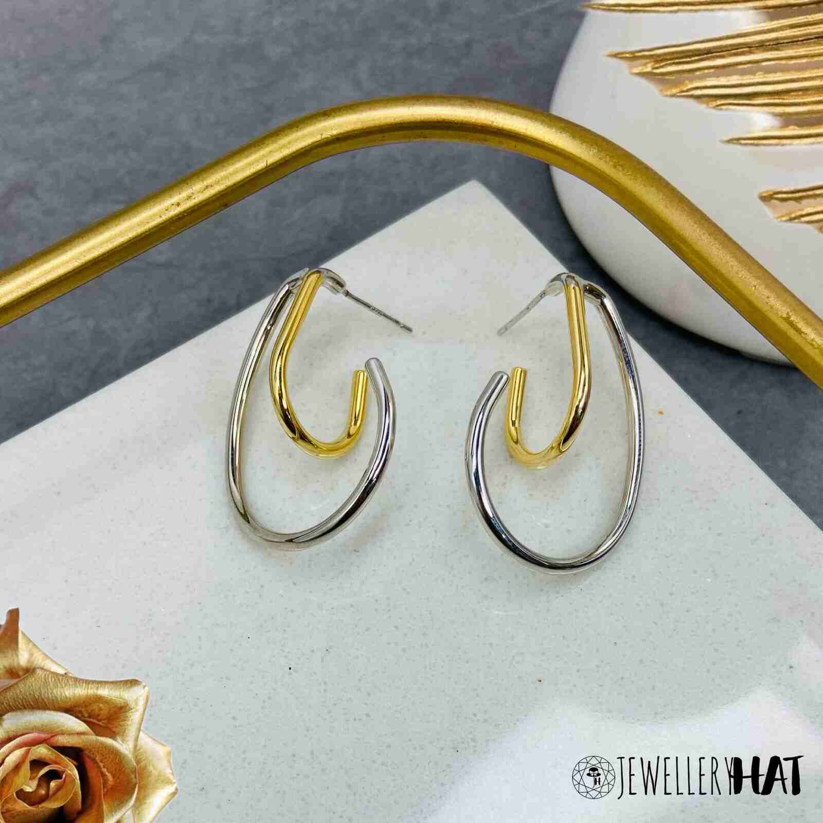 Silver Earrings Gold Plated