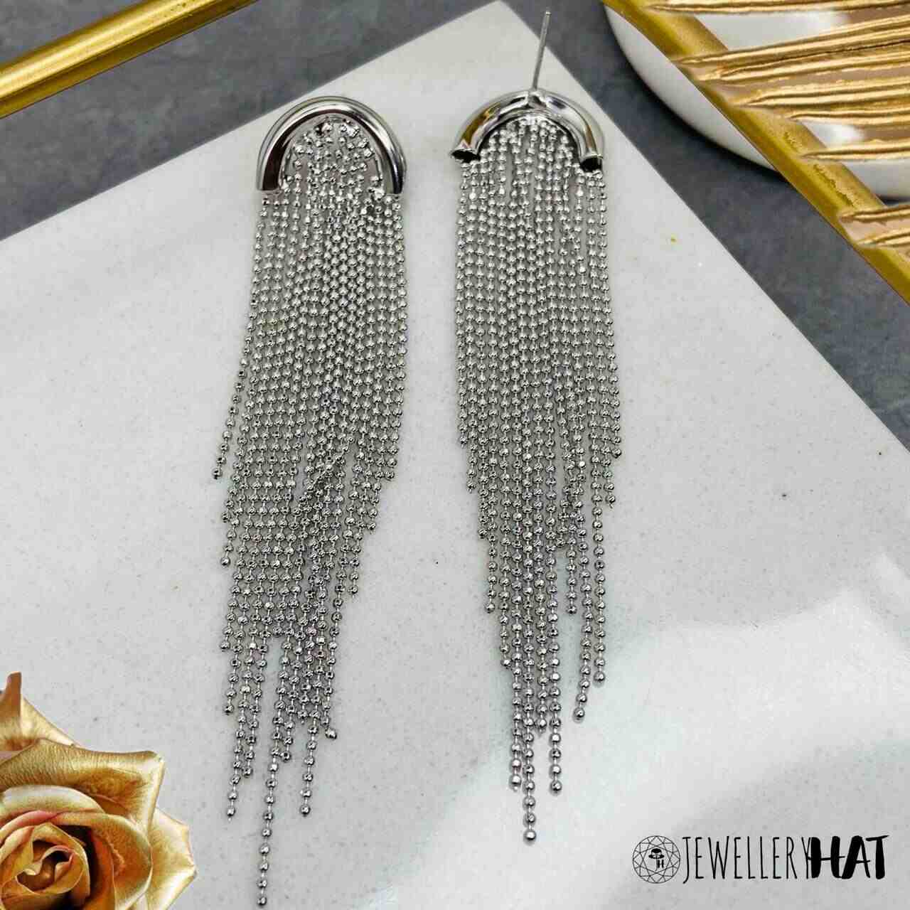 Silver Fringe Earrings