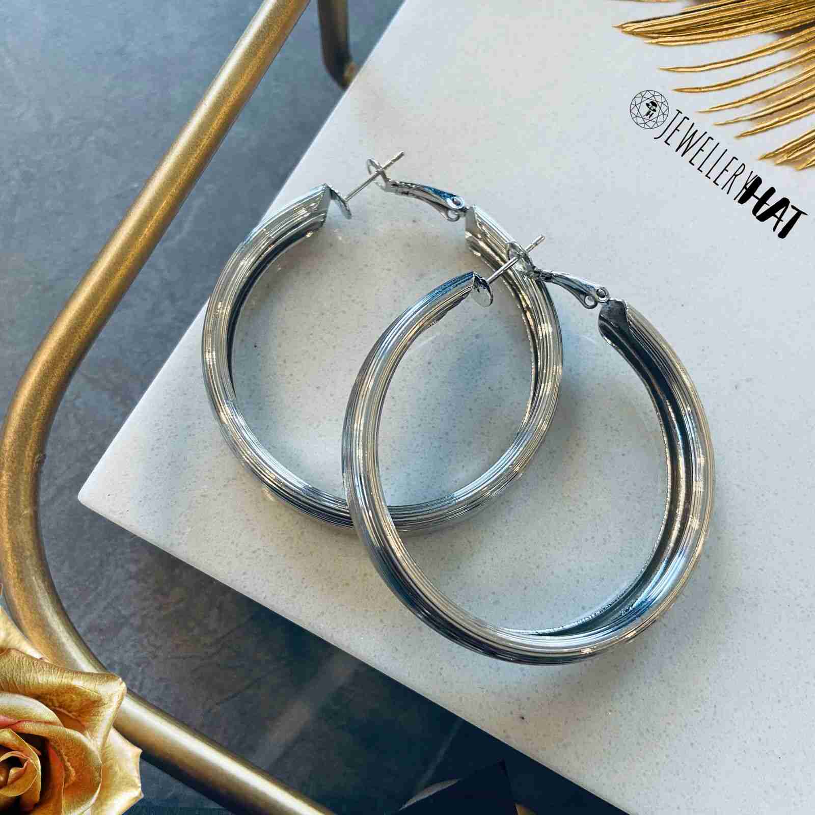 Silver Hoops Earrings