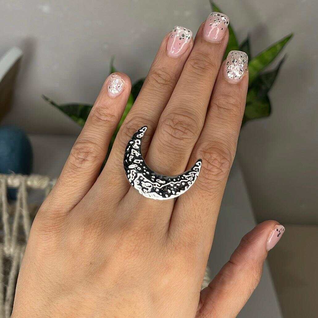 Silver Moon Ring