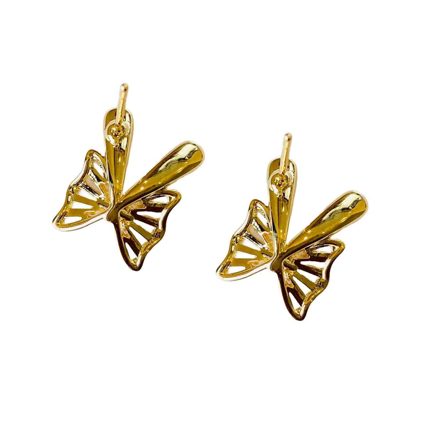 Slanted Butterfly Earrings In Cream White Colour | Long Lasting Anti Tarnish Jewellery