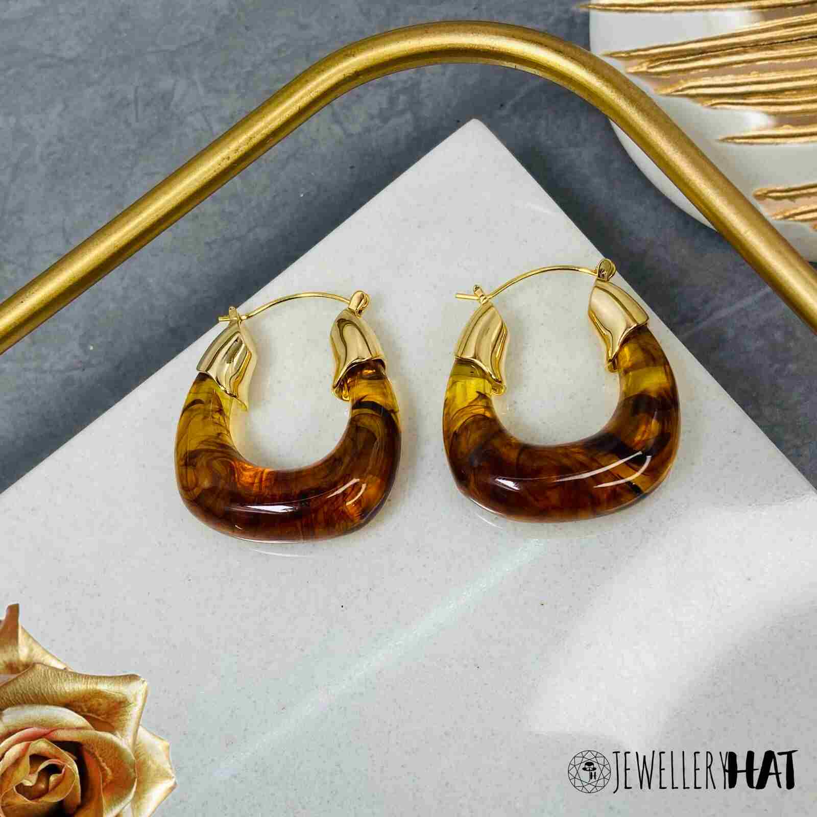 Smoky Resin Earrings