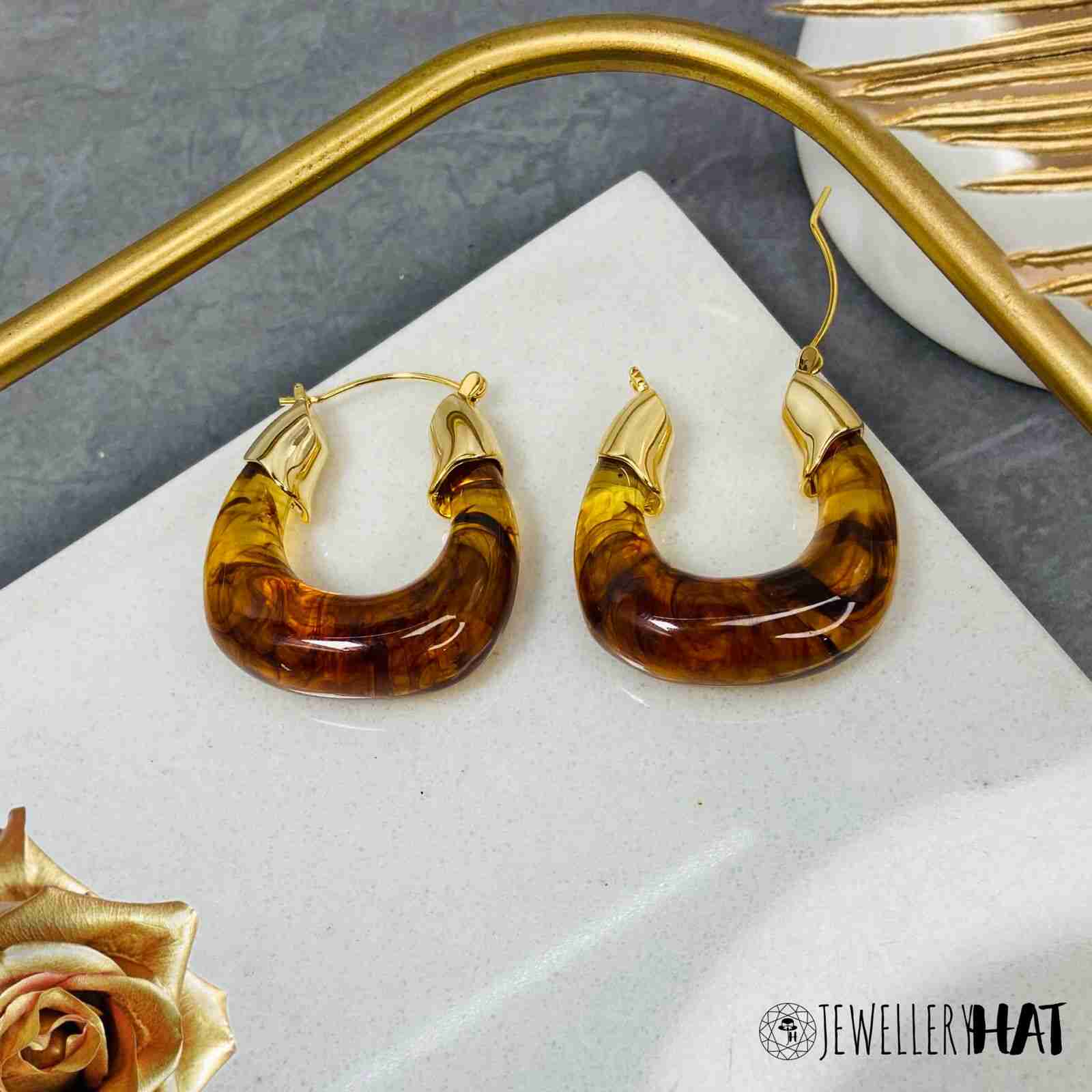 Smoky Resin Earrings