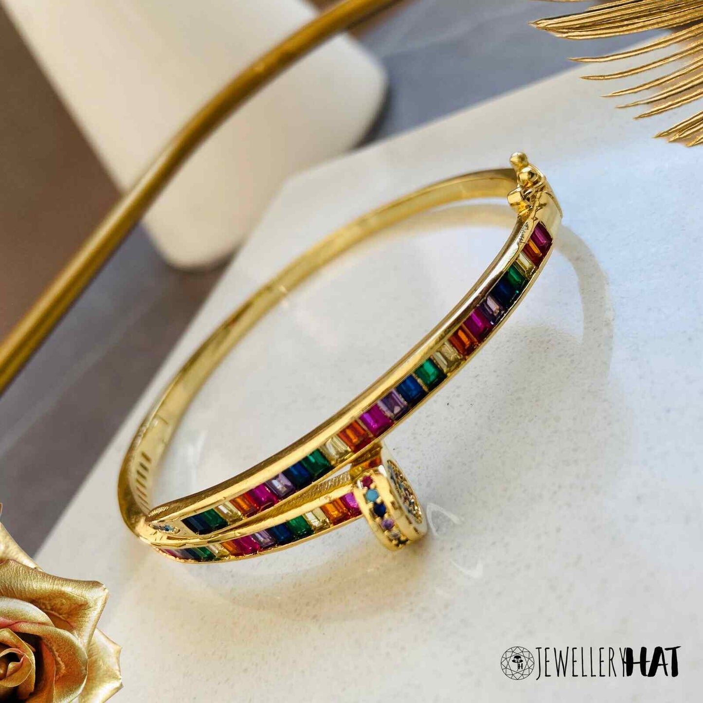 Stone Bangles Gold