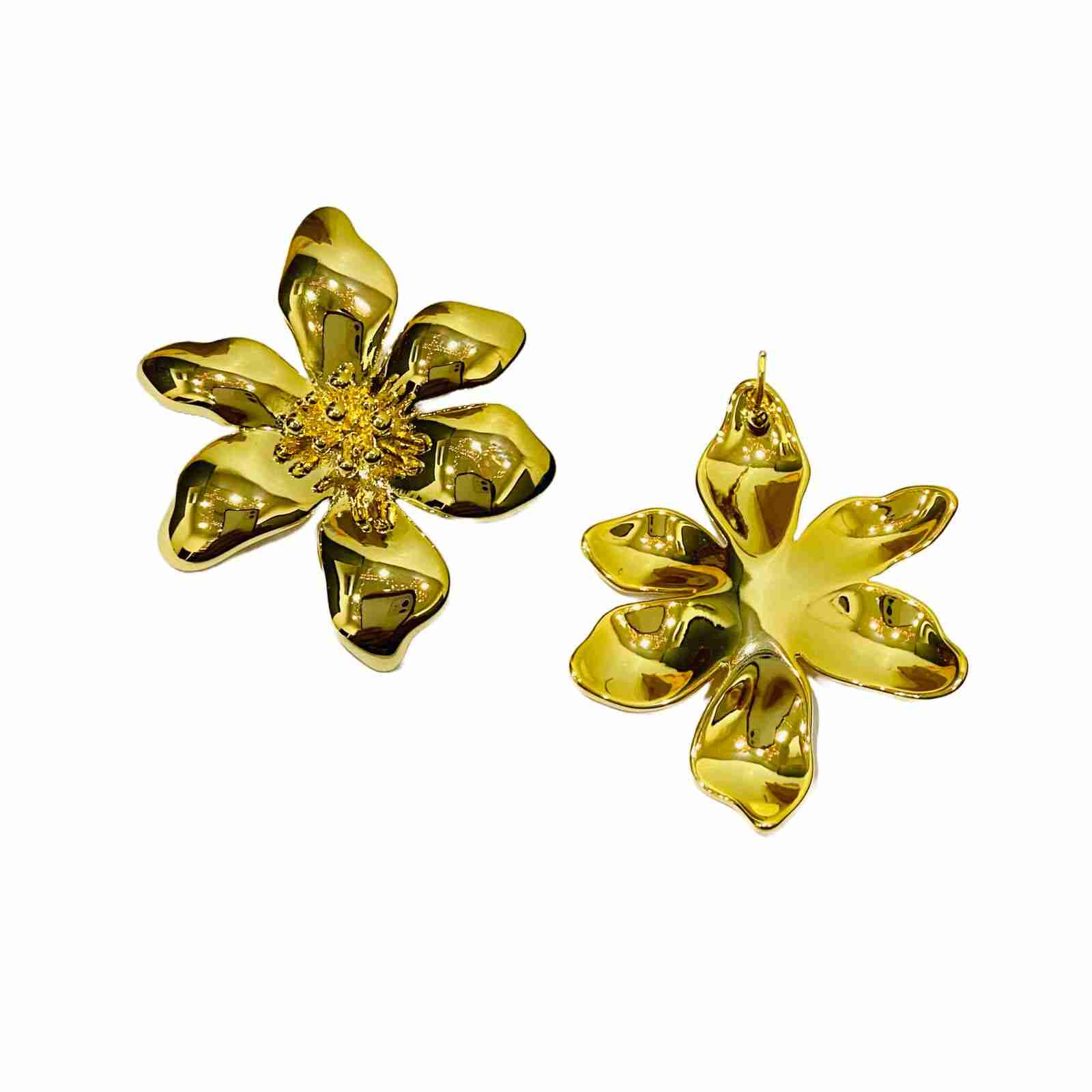 Stylish Flower Shaped Gold Plated Western Earrings For Women | Western Jewellery