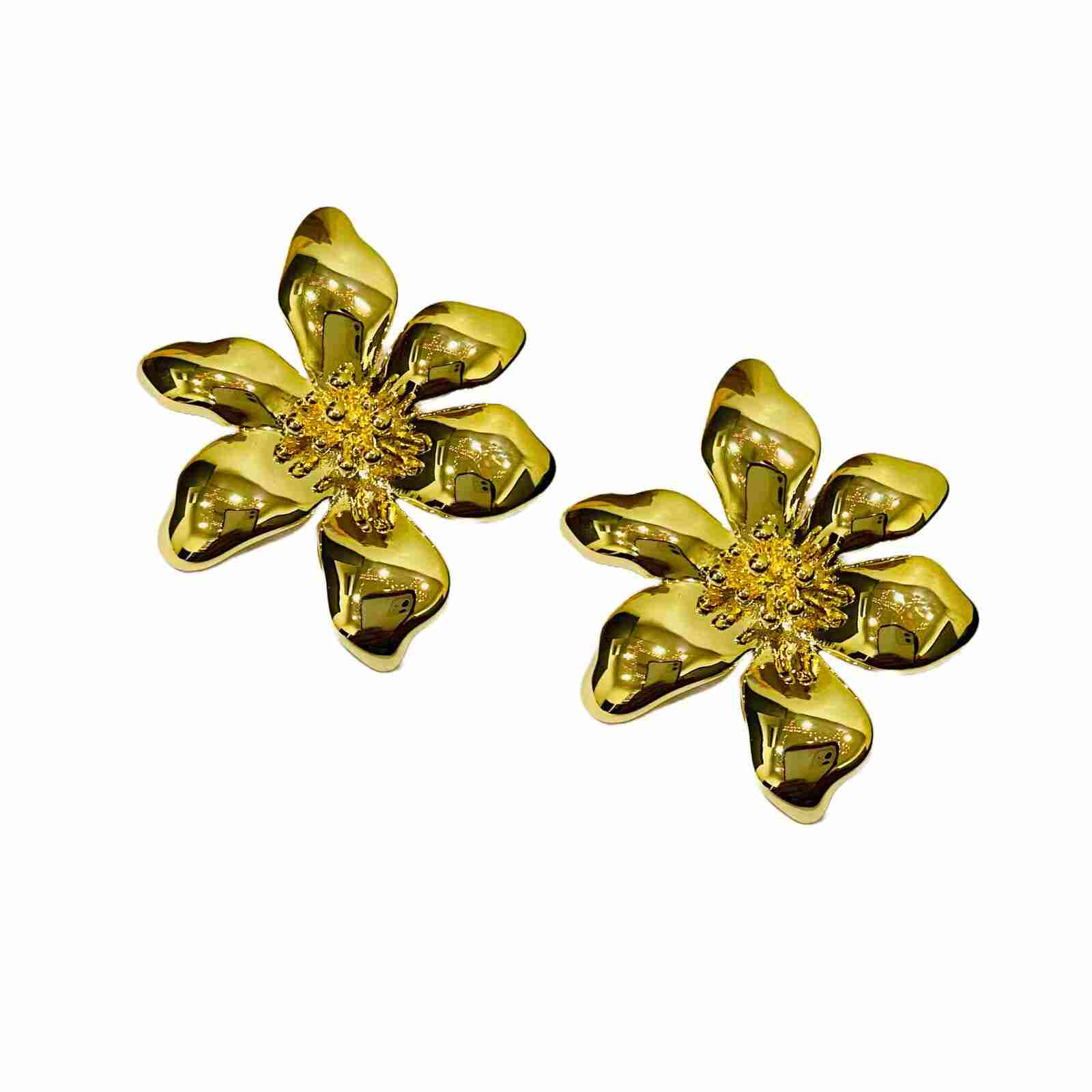 Stylish Flower Shaped Gold Plated Western Earrings For Women | Western Jewellery