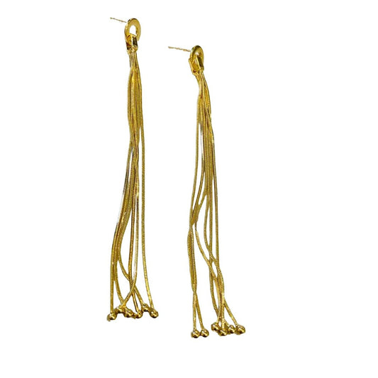 Gold Earrings Tassel