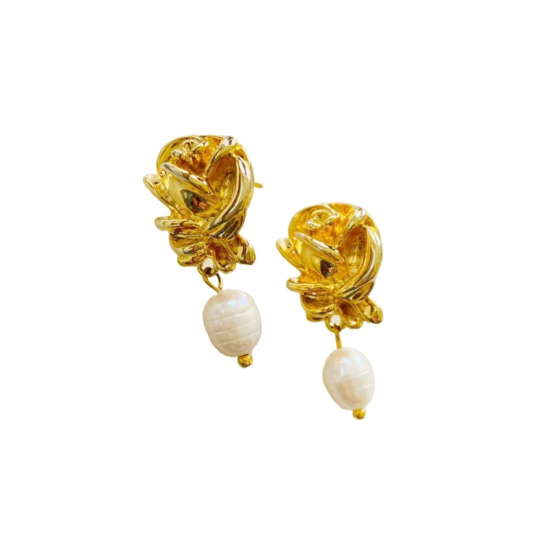 Earrings Gold Pearl