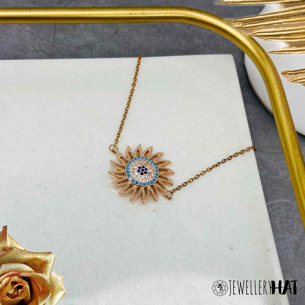 Sun Locket | Gold Plated Sun Necklace for Women | Artificial Jewellery