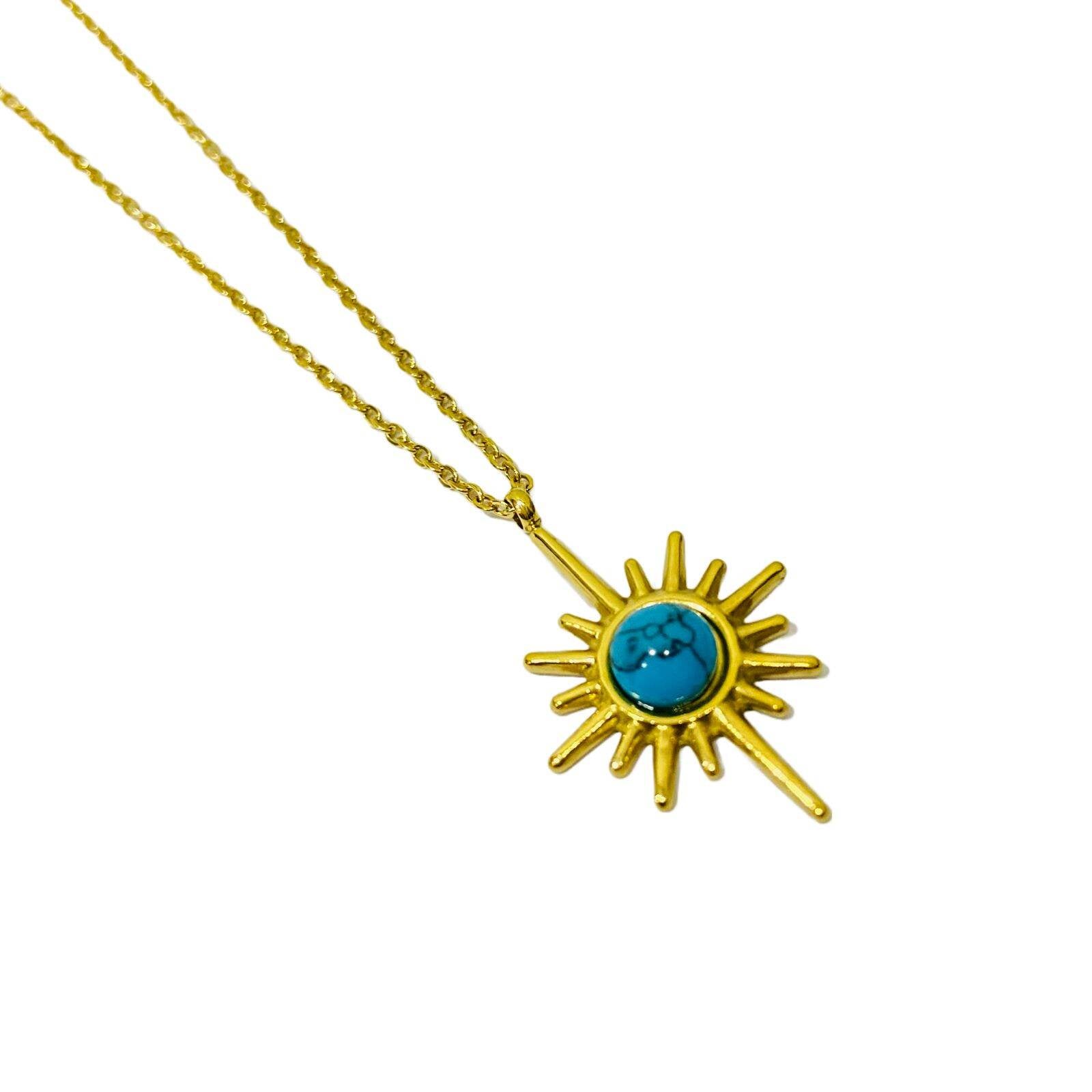 Sun Pendant Gold | Imitation Gold Necklace | Modern Fashion Jewellery