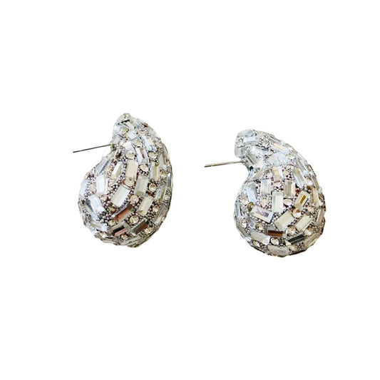 White Earrings Western