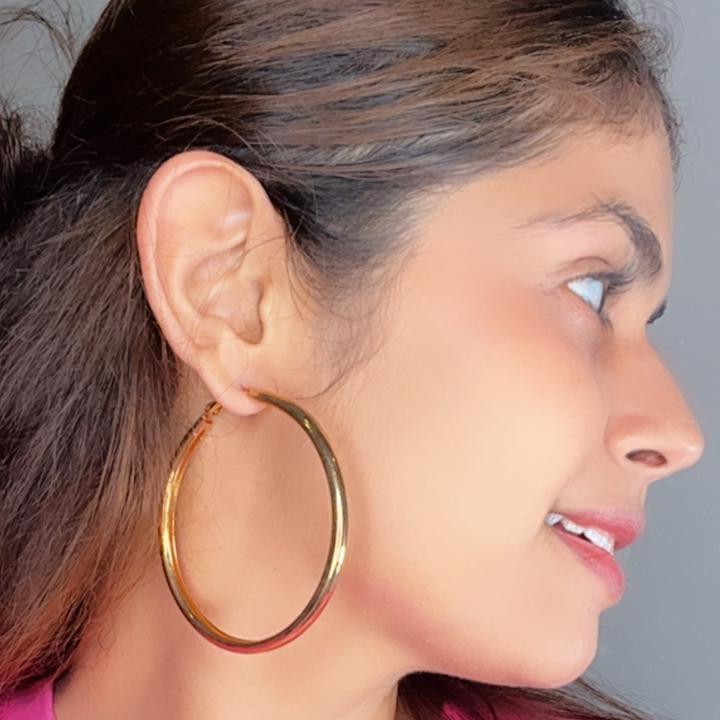 Thick Gold Hoop Earrings | Fashion Jewellery