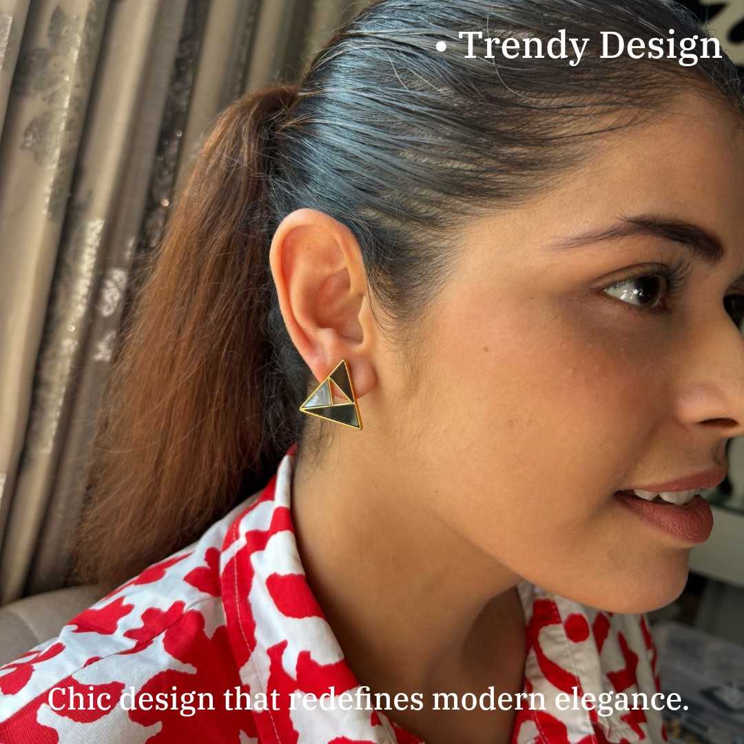 Modern Earrings | Triangular Shape | Stud Type Earrings | Excellent Quality Jewellery