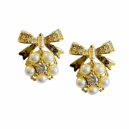 Unique Petit Pearl Earrings In 18k Gold Plating | Waterproof Jewellery For Girls