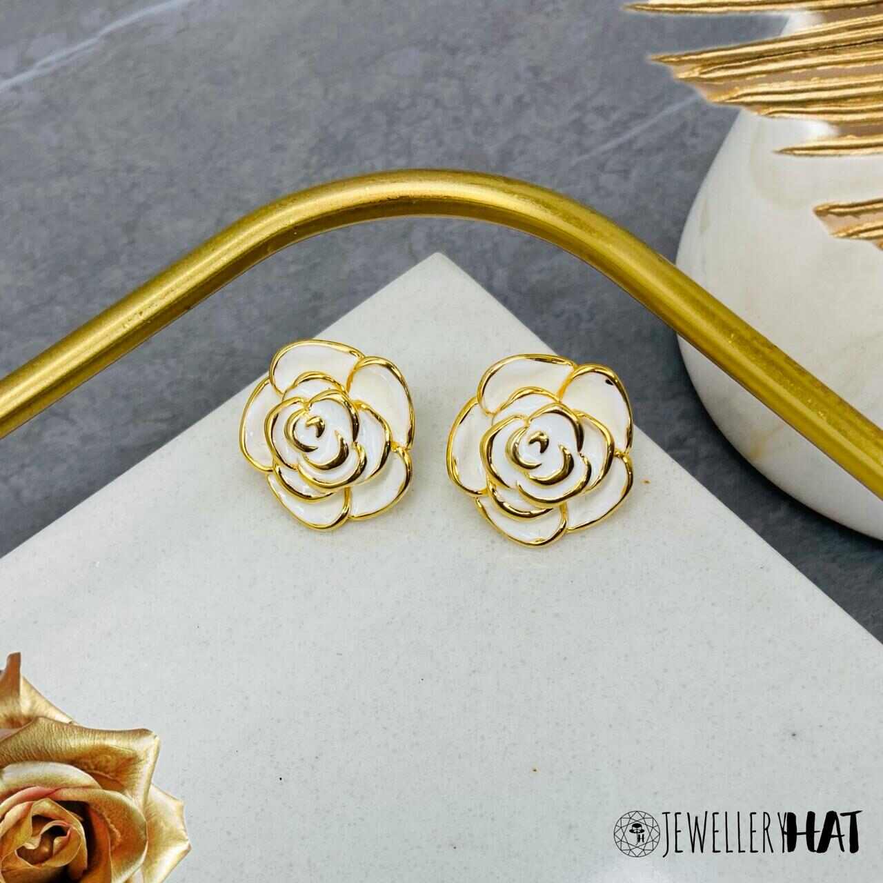 White Flower Earrings