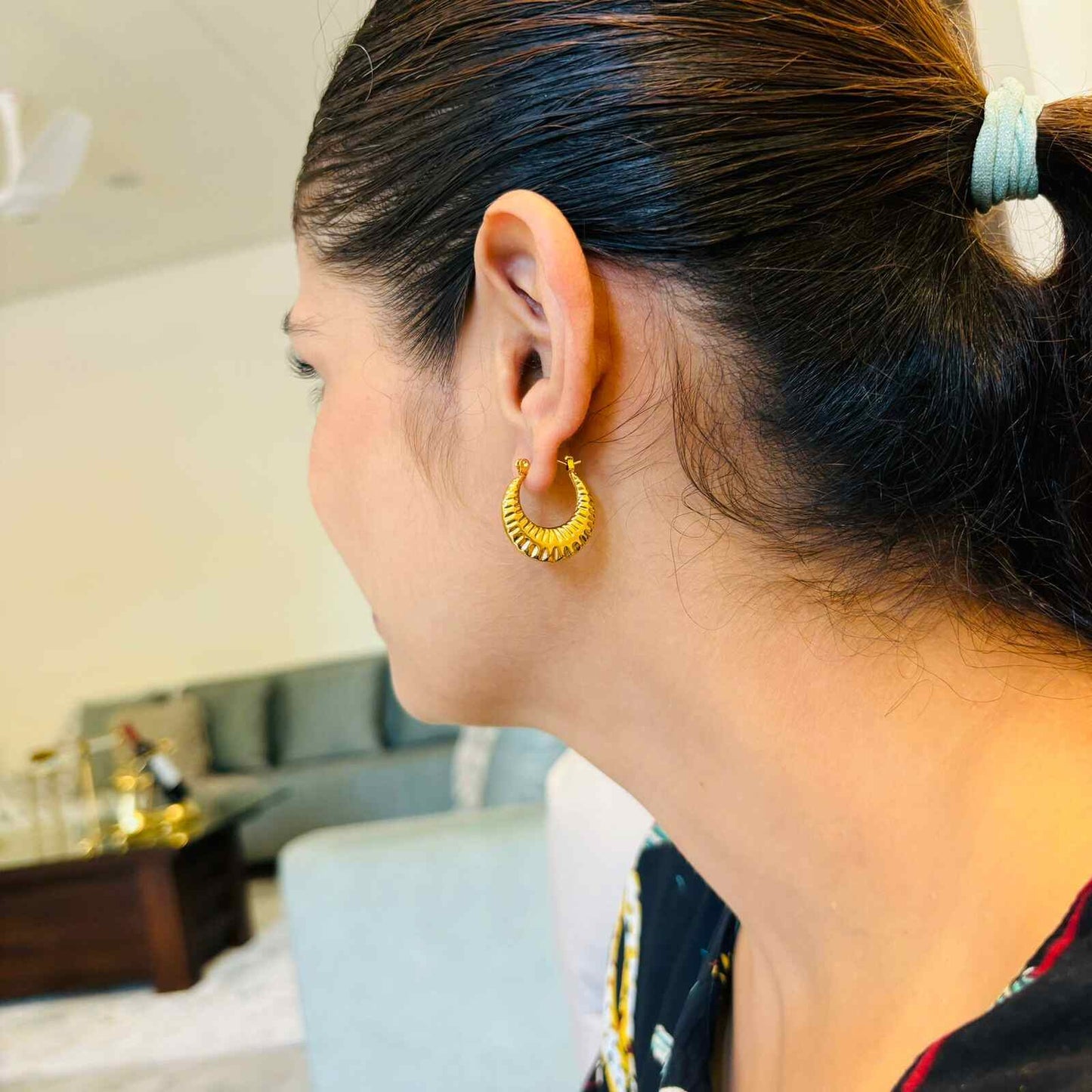 Women Gold Bali Earrings