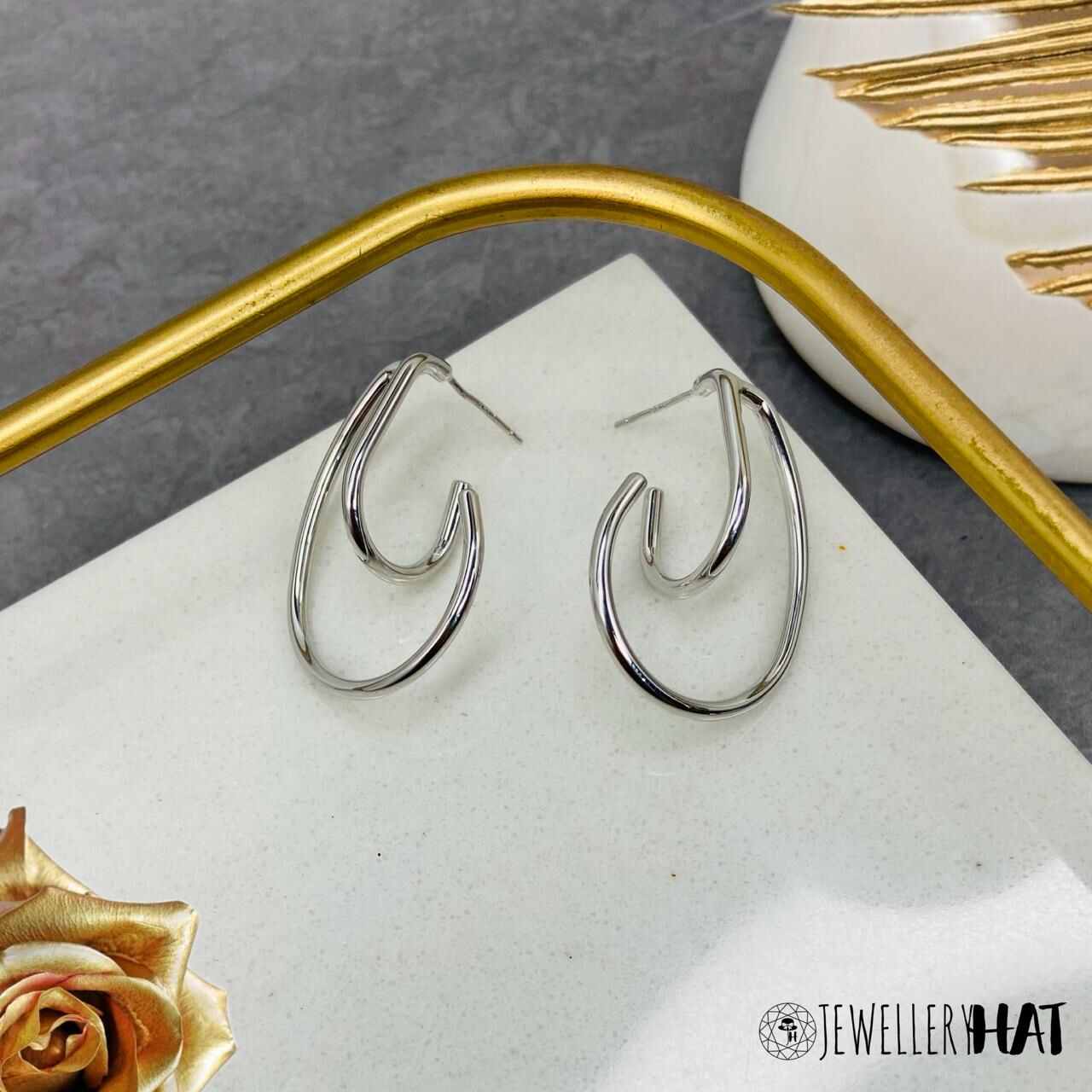 Womens Silver Earrings Studs