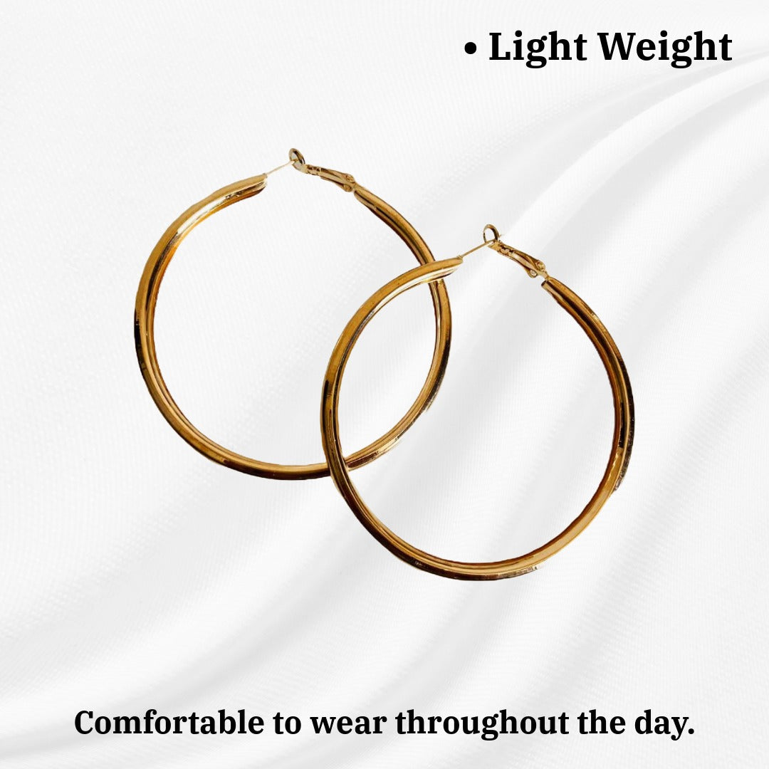 Thick Gold Hoop Earrings | Fashion Jewellery