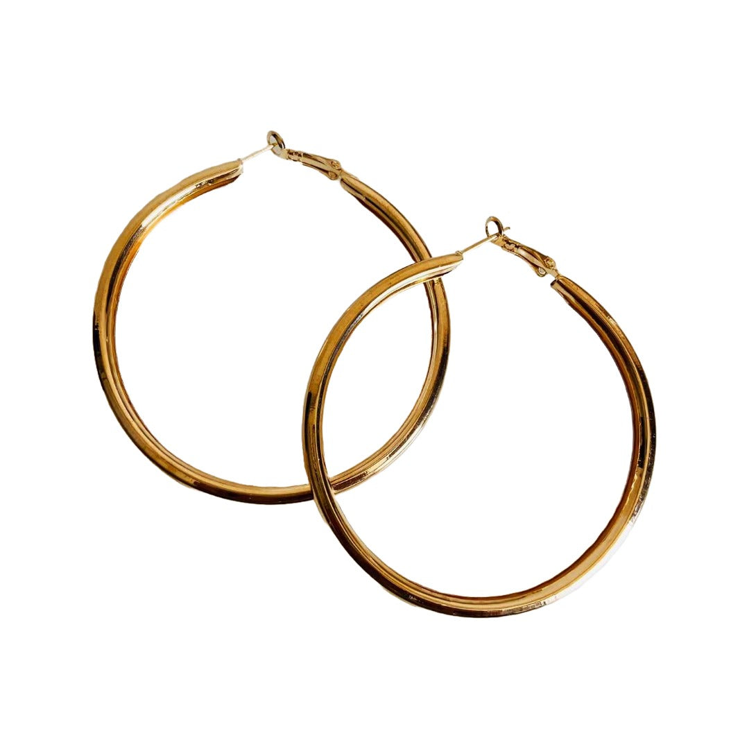 Thick Gold Hoop Earrings | Fashion Jewellery