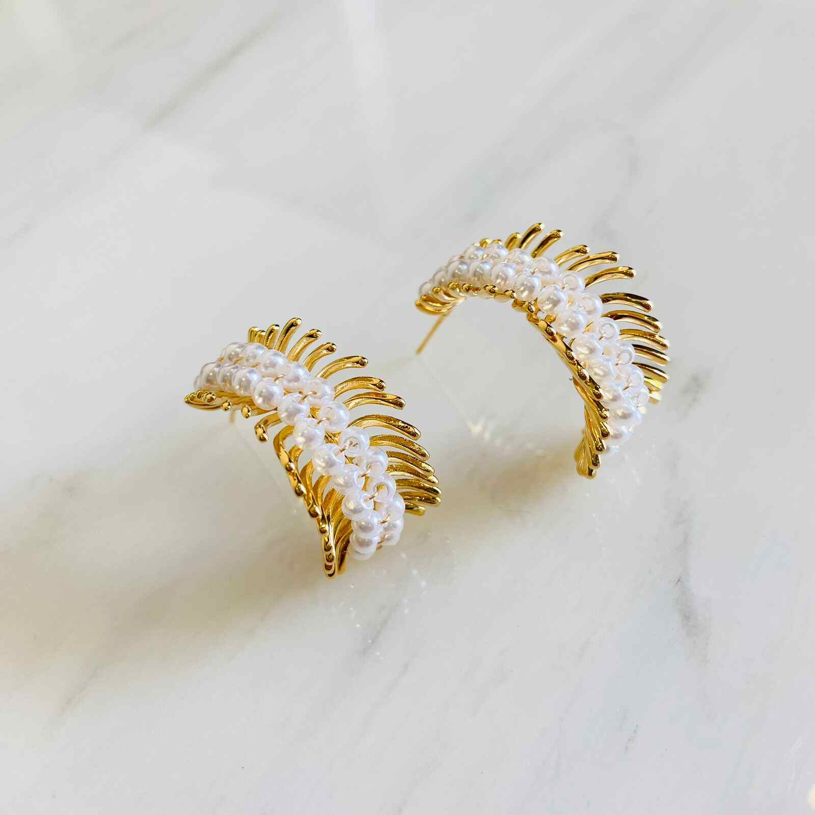 Light weight gold on sale ear tops